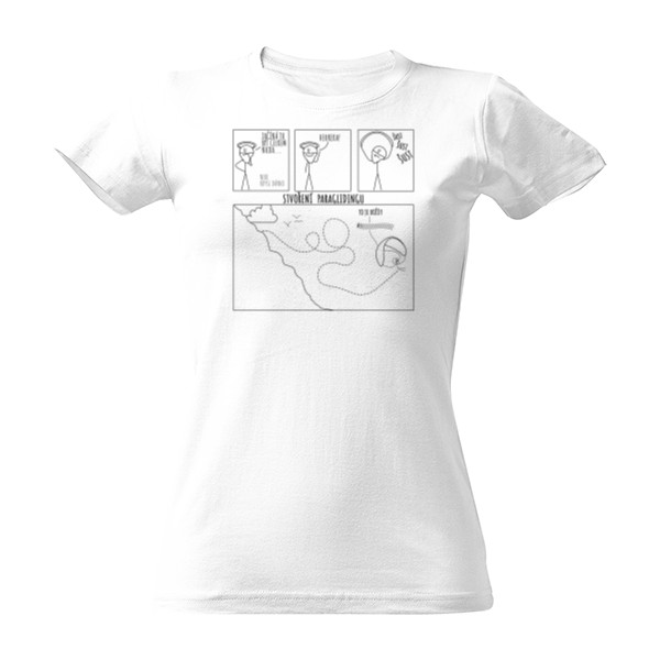 Tričko s potiskem Stvoření paraglidingu - bez pozdaí