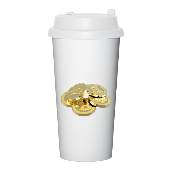 Cestovní nerezový hrnek s potiskem Stylová pokladnička