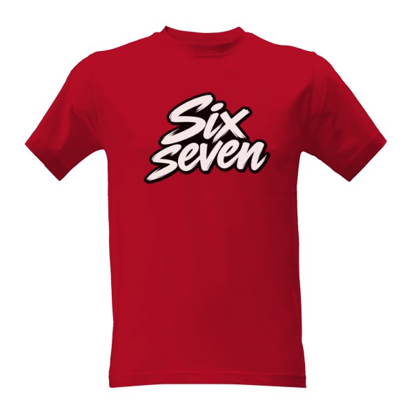 Tričko s potlačou Stylový nápis Six Seven v moderním stylu