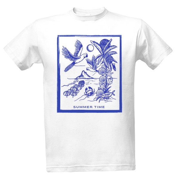 Tričko s potiskem summer time blue