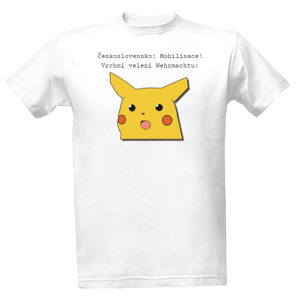 Tričko s potiskem Surprised Pikatchu - Světlé triko