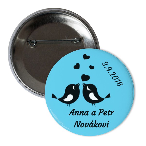 Odznak  s potlačou Svatební odznáčky