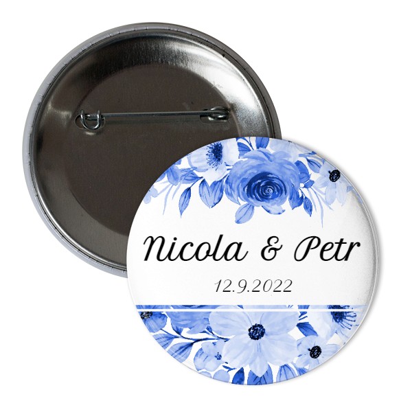 Odznáček  s potiskem Svatební placky