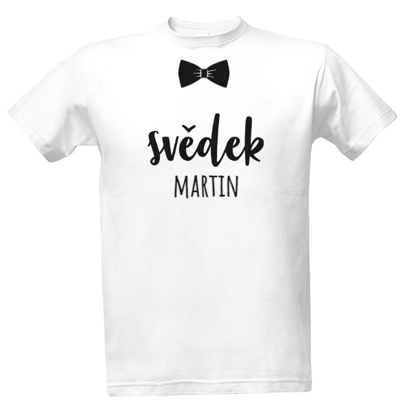 Tričko s potiskem Svědek s motýlkem + jméno