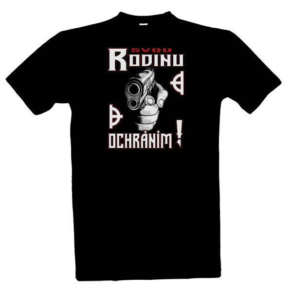 Tričko s potiskem Svou rodinu ochráním !