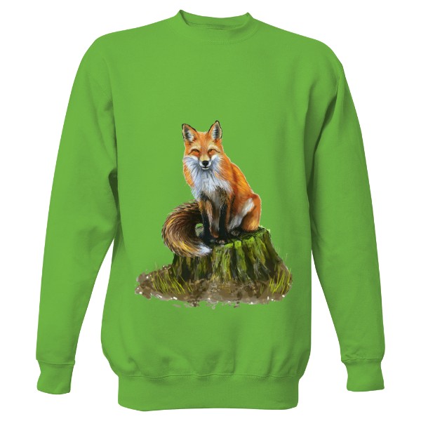 Mikina bez kapuce Unisex s potiskem  liška