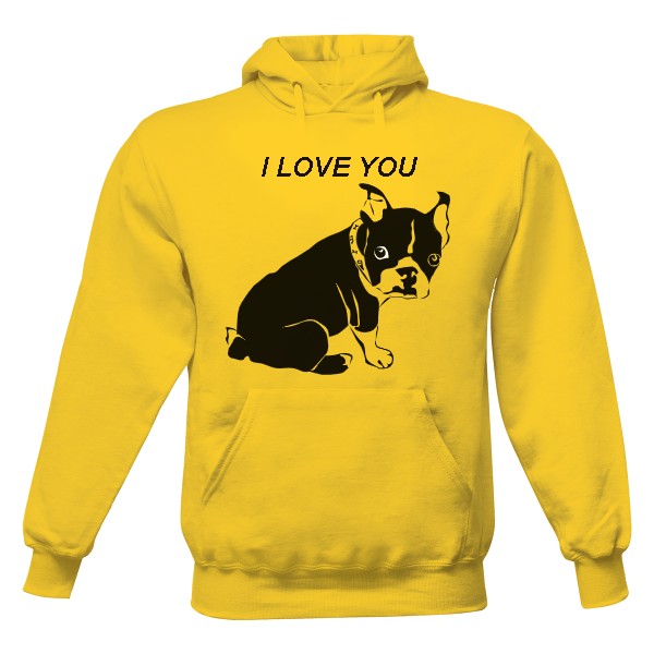 Pánská mikina s kapucí s potiskem sweatshirt with a bulldog