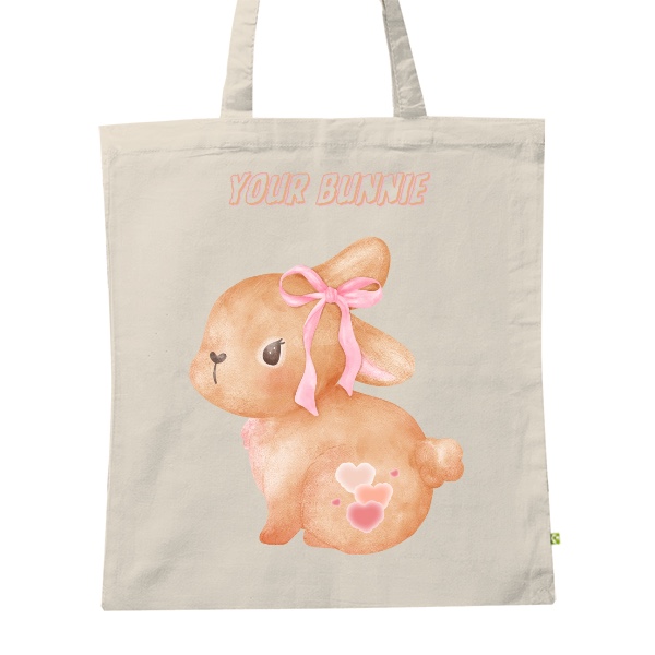 BIO plátěná taška s potiskem Sweet Mood bunnie taška