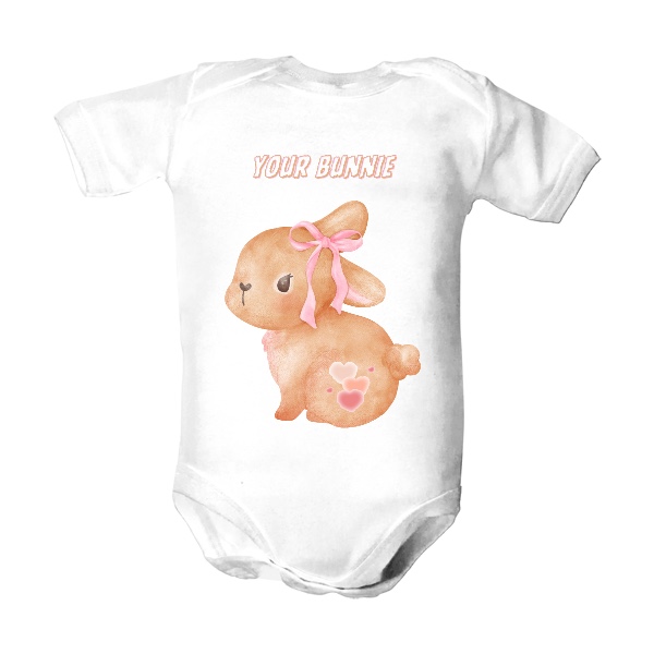 Dětské body  s potiskem Sweet Mood white bunnie