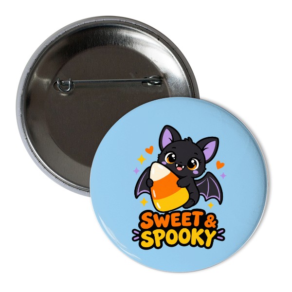 Button Sweet & Spooky – Little Bat With Candy Corn