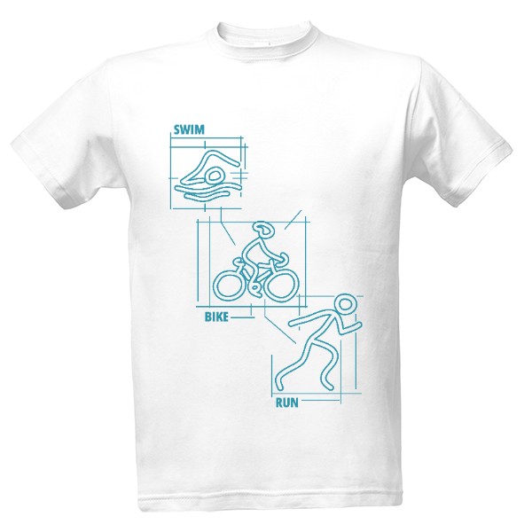 Tričko s potiskem Triatlon - swim bike run