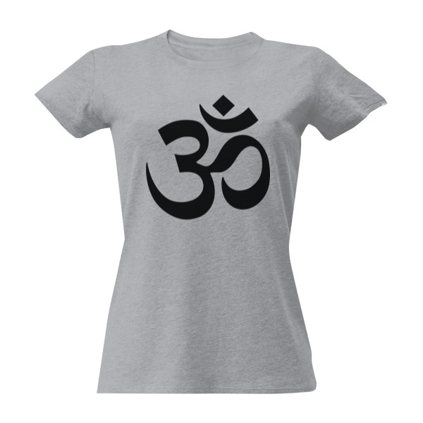 Tričko s potiskem Symbol absolutna a sjednocení, óm (aum), mantra - černý znak