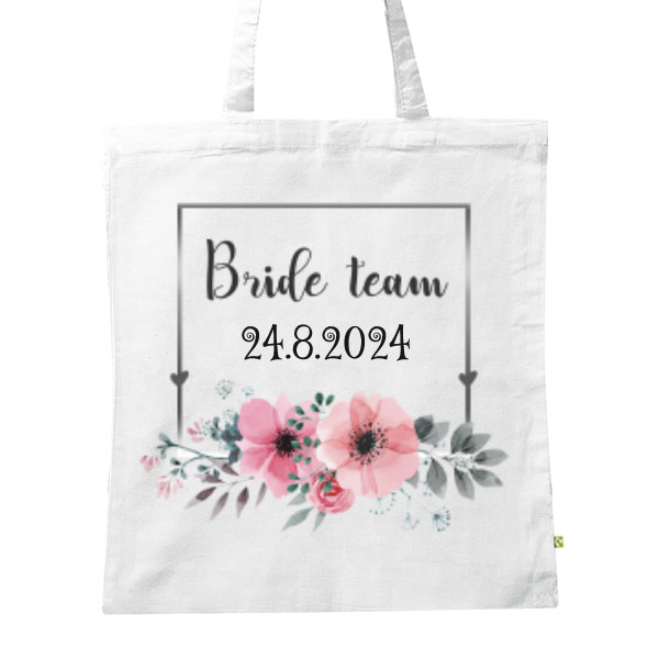 BIO platená taška s potlačou Pre nevestin tím