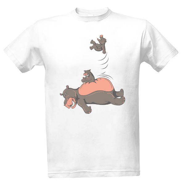 Tričko s potiskem Táta hroch s hrošátkem