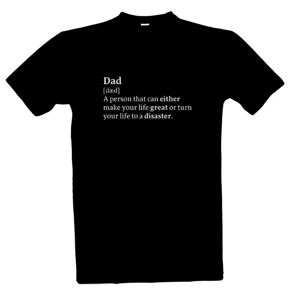 Tričko s potiskem Táta slovníková definice