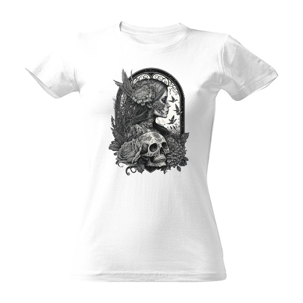 Tattoo design Skull and Girl