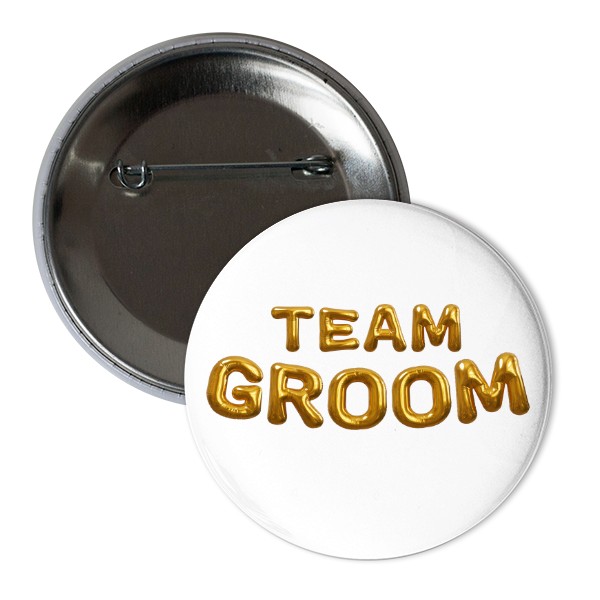 Odznak  s potlačou Team Groom