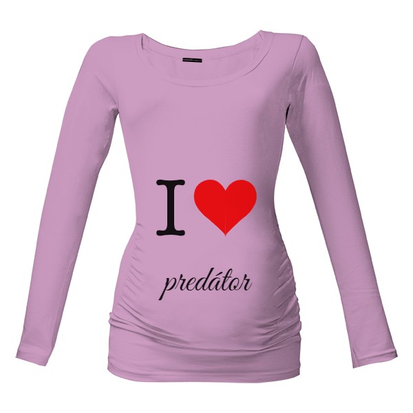 Tričko s potiskem Těhonské tričko miluji predatora