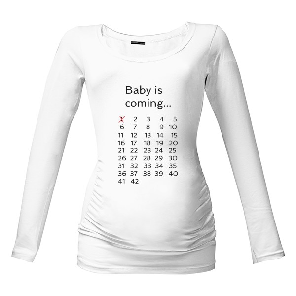 Tričko s potiskem Těhotenské triko - odpočet týdnů