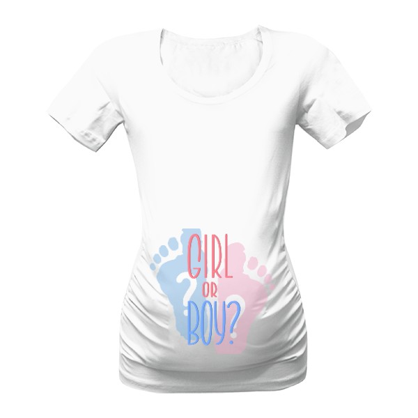 Tričko s potiskem Holka nebo kluk? 