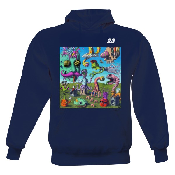 Pánska mikina s kapucňou s potlačou Tekno mikina acid 23