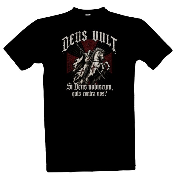 Tričko s potiskem Templář-Deus Vult-Si Deus Nobiscum