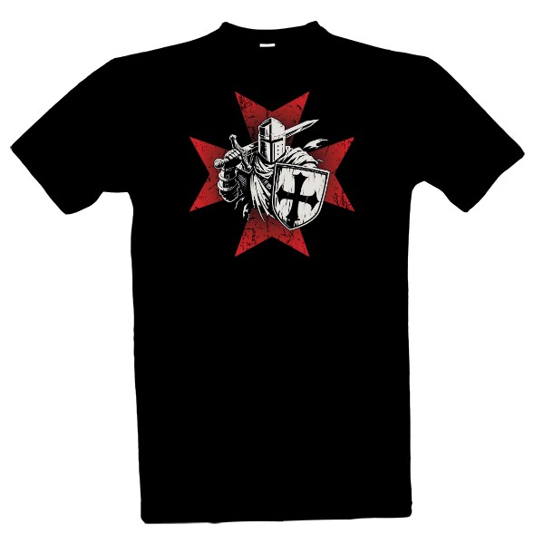 Templářský kříž s rytířem