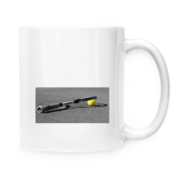 Hrnček malý biely s potlačou Tenisová raketa