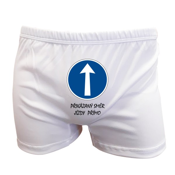 Trenýrky s potiskem Přikázaný směr jízdy přímo