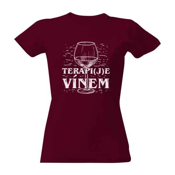 Tričko s potiskem Terapie vínem