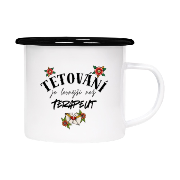 Tin mug - enamel hem s potiskem Nový produkt