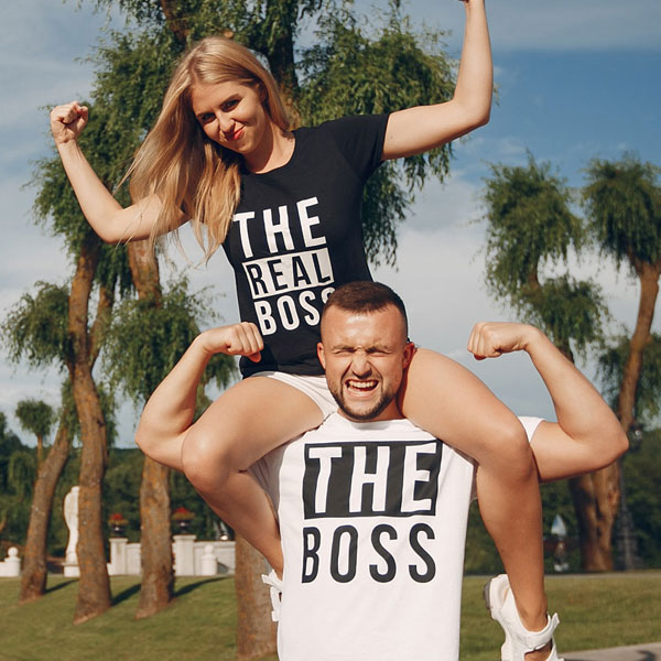 Couple tshirts The Boss and The real Boss