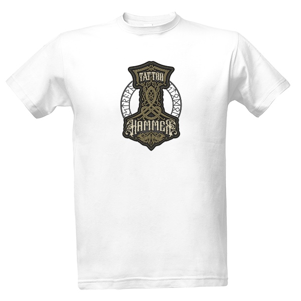Tričko s potlačou Thor’s hammer white