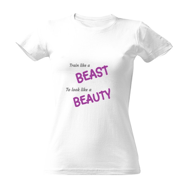 Tričko s potiskem Top Beast&Beauty bílý