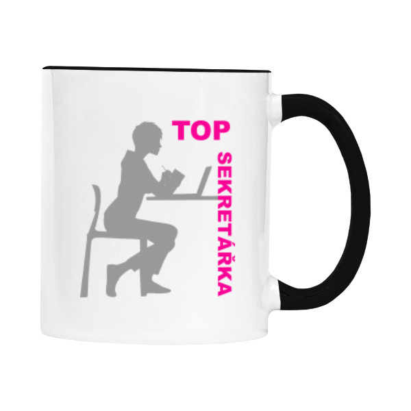 Hrnek malý barevný s potiskem Top sekretářka