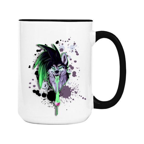 Hrnek velký barevný s potiskem Toxic Husky II