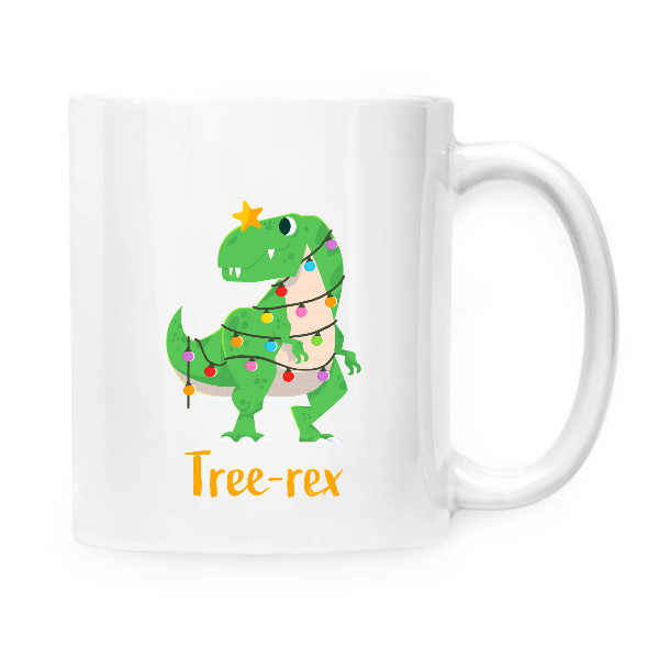 Hrnek malý bílý s potiskem Tree-rex