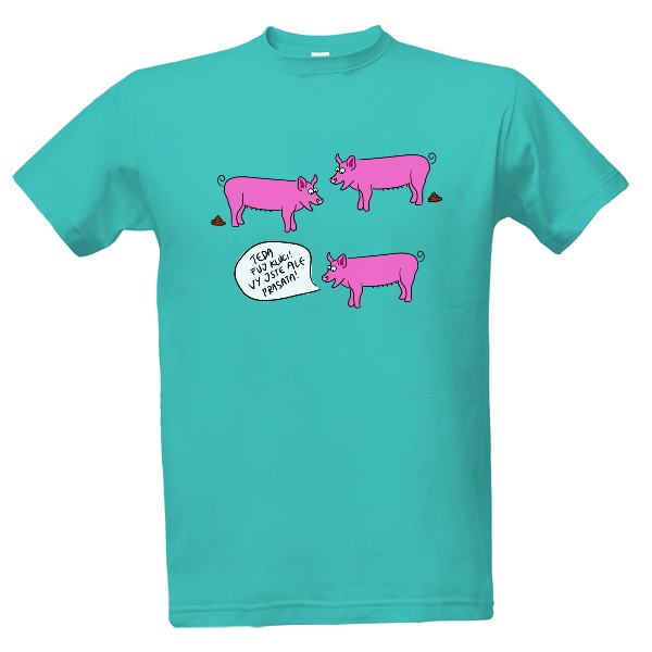 Tričko s potiskem Tři čuníci