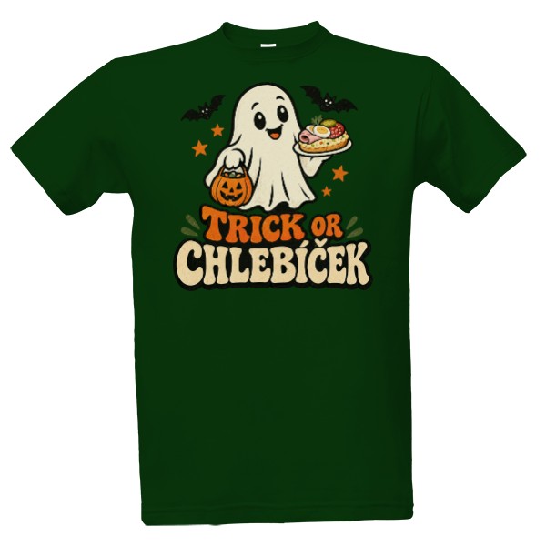 Tričko s potlačou Trick Or Chlebíček – český Halloween s chlebíčkom