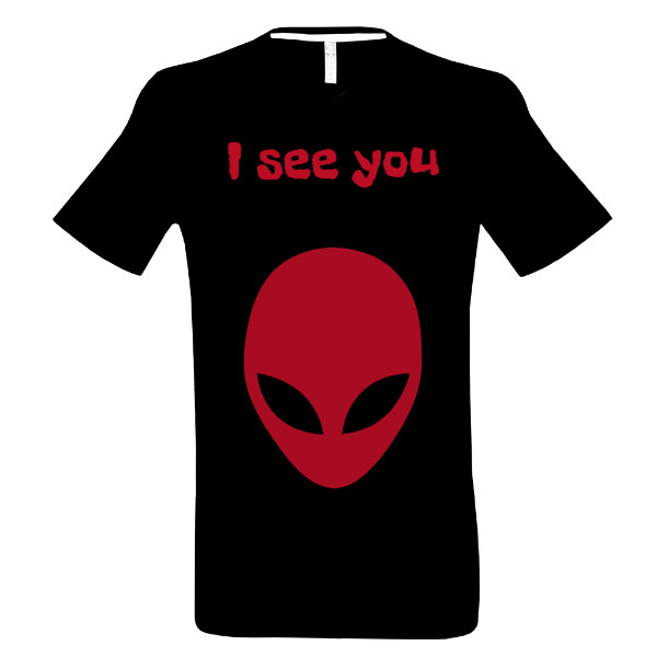 Tričko s potiskem Tričko - Alien bílý