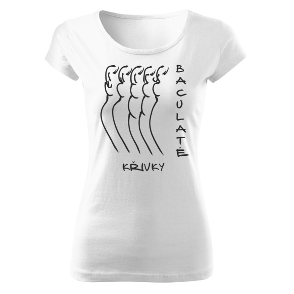 Tričko s potiskem Tričko baculaté křivky dámské