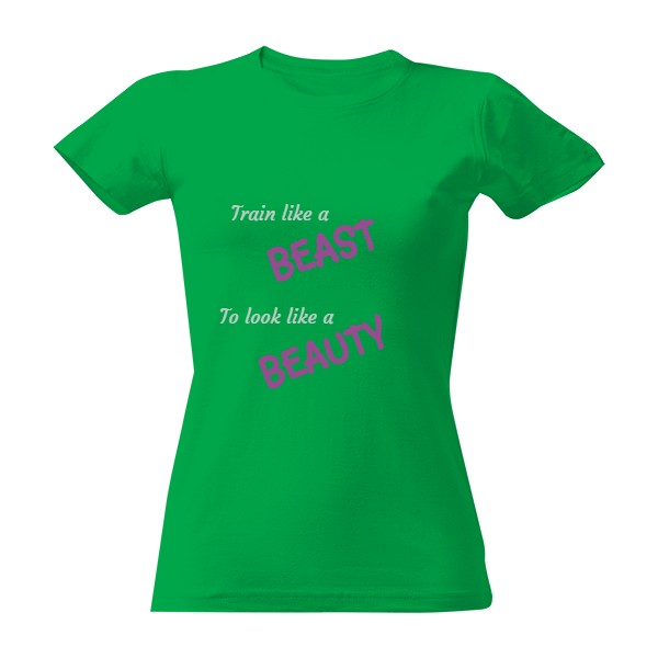 Tričko s potiskem Tričko Beast&Beauty zelené