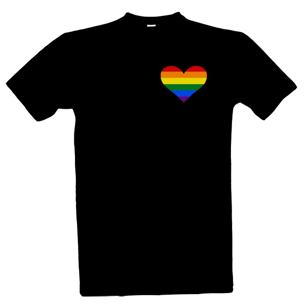Tričko s potiskem tričko gay vlajka - srdce