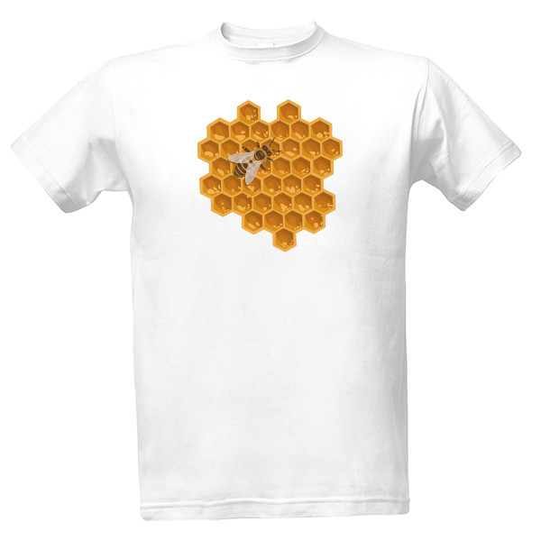 Tričko s potiskem Tričko Honeybee pánské bílé