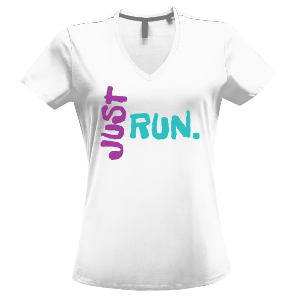 Tričko s potiskem Tričko Just Run bílé II