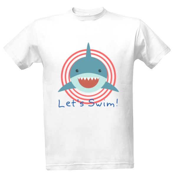 Tričko s potiskem Let's Swim!