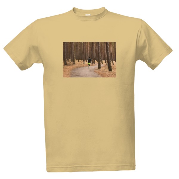 Tričko s potiskem Tričko muž běží lesem