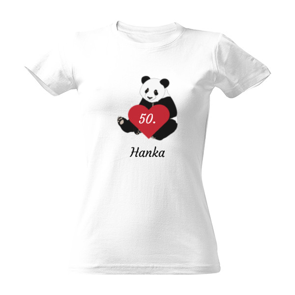 Tričko s potiskem Tričko - Narozeniny Panda srdce se jménem
