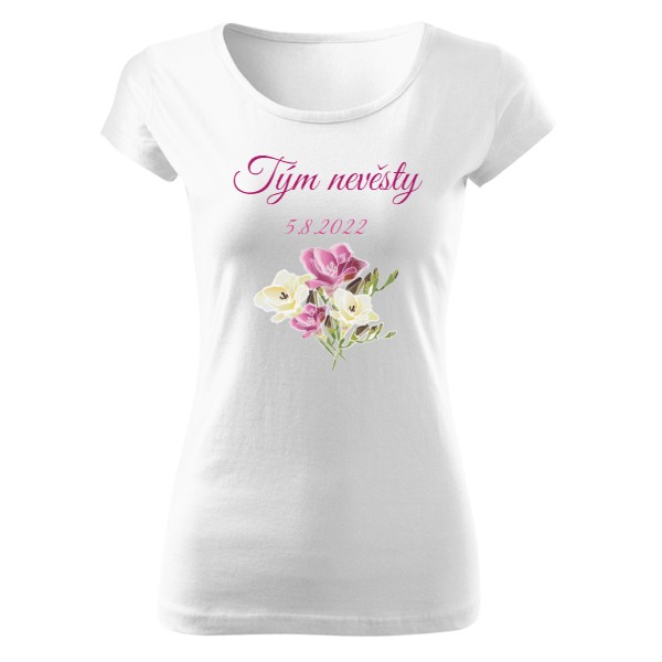 Tričko s potiskem Tričko - Rozlučka se svobodou - Tým nevěsty - růžová