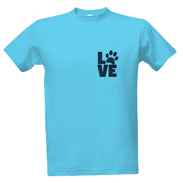 Tričko s potiskem Love pets - modrá